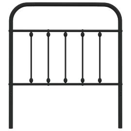 Tăblie de pat metalică, negru, 90 cm, 4 image