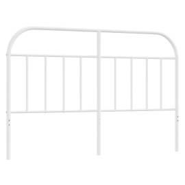 Tăblie de pat metalică, alb, 135 cm, 2 image