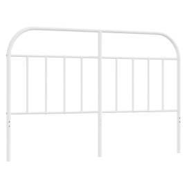 Tăblie de pat metalică, alb, 150 cm, 2 image