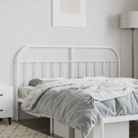 Tăblie de pat metalică, alb, 150 cm, 3 image