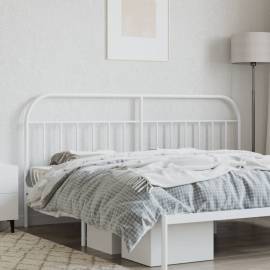 Tăblie de pat metalică, alb, 193 cm, 3 image