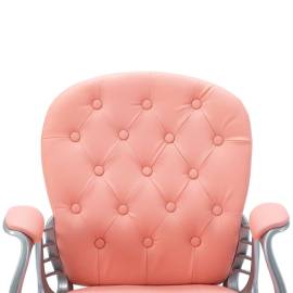 Scaun de birou pivotant, roz, piele ecologică, 8 image
