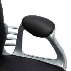 Scaun de birou rotativ, negru, piele ecologică, 9 image