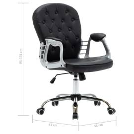 Scaun de birou rotativ, negru, piele ecologică, 11 image