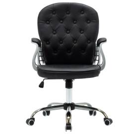 Scaun de birou rotativ, negru, piele ecologică, 4 image