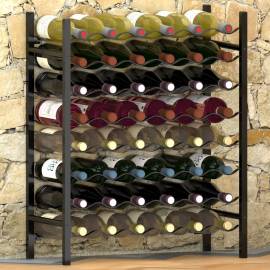 Suport sticle de vin pentru 48 de sticle, negru, metal, 2 image