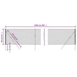 Gard de plasă de sârmă, argintiu, 0,8x25 m, 5 image