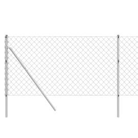 Gard de plasă de sârmă, argintiu, 0,8x25 m, 4 image