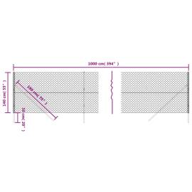 Gard de plasă de sârmă, argintiu, 1,4x10 m, 5 image