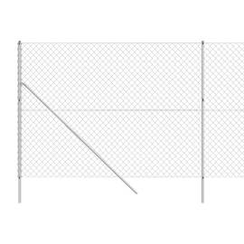 Gard de plasă de sârmă, argintiu, 1,6x10 m, 4 image