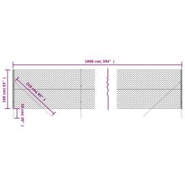 Gard de plasă de sârmă, argintiu, 1,6x10 m, 5 image