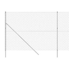 Gard de plasă de sârmă, argintiu, 2x25 m, 4 image
