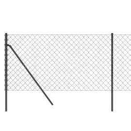 Gard plasă de sârmă, antracit, 0,8x10 m, 4 image