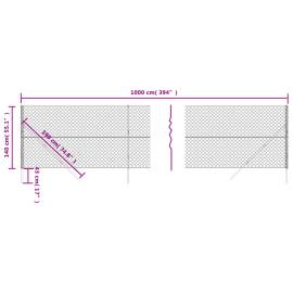 Gard plasă de sârmă, antracit, 1,4x10 m, 5 image