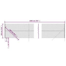 Gard plasă de sârmă, antracit, 1,8x10 m, 5 image