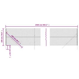 Gard plasă de sârmă, antracit, 1,8x25 m, 5 image