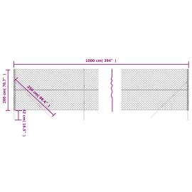 Gard plasă de sârmă, antracit, 2x10 m, 5 image