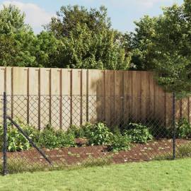 Gard plasă de sârmă cu țăruși de fixare, antracit, 1,1x25 m