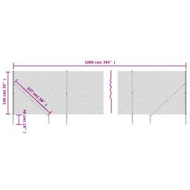 Gard plasă de sârmă cu țăruși de fixare, antracit, 1,4x10 m, 5 image