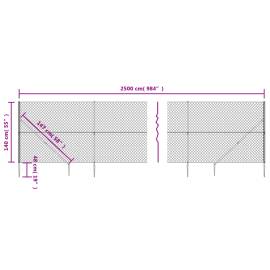 Gard plasă de sârmă cu țăruși de fixare, antracit, 1,4x25 m, 5 image