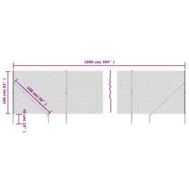 Gard plasă de sârmă cu țăruși de fixare, antracit, 1,6x10 m, 5 image