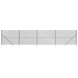Gard plasă de sârmă cu țăruși de fixare, antracit, 1,6x10 m, 2 image