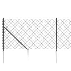 Gard plasă de sârmă cu țăruși de fixare, antracit 1x25 m, 4 image