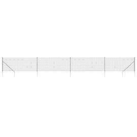 Gard plasă de sârmă cu țăruși de fixare, argintiu, 0,8x10 m, 2 image