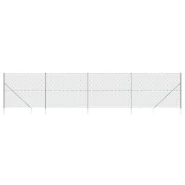 Gard plasă de sârmă cu țăruși de fixare, argintiu, 1,8x10 m, 2 image