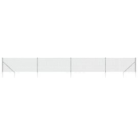 Gard plasă de sârmă cu țăruși de fixare, argintiu, 1x10 m, 2 image