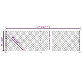 Gard plasă de sârmă cu bordură, antracit, 0,8x25 m, 6 image