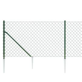 Gard plasă de sârmă cu țăruși de fixare, verde, 0,8x10 m, 4 image