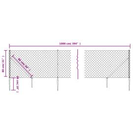 Gard plasă de sârmă cu țăruși de fixare, verde, 0,8x10 m, 5 image