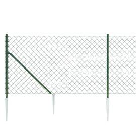 Gard plasă de sârmă cu țăruși de fixare, verde, 1,1x25 m, 4 image