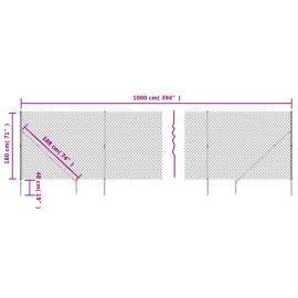 Gard plasă de sârmă cu țăruși de fixare, verde, 1,8x10 m, 5 image