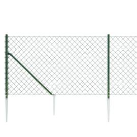 Gard plasă de sârmă cu țăruși de fixare, verde, 1x25 m, 4 image