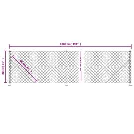 Gard plasă de sârmă cu bordură, verde, 0,8x10 m, 6 image