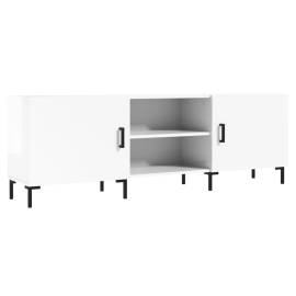 Comodă tv, alb extralucios, 150x30x50 cm, lemn compozit, 2 image