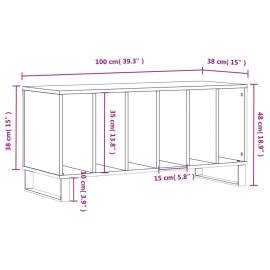 Dulapuri pentru discuri alb lucios 100x38x48 cm, lemn prelucrat, 9 image