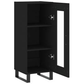 Servantă, negru, 34,5x34x90 cm, lemn compozit, 6 image