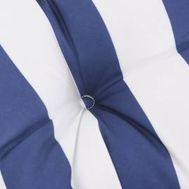 Perne de scaun, 6 buc., albastru&alb, 40x40x7 cm, textil, dungi, 6 image