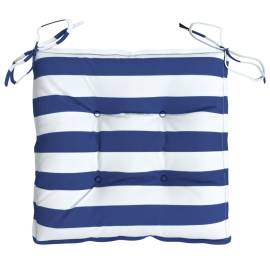 Perne de scaun, 6 buc., albastru&alb, 40x40x7 cm, textil, dungi, 5 image