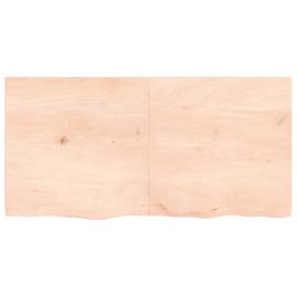 Poliță de perete, 120x60x4 cm, lemn masiv de stejar netratat, 2 image