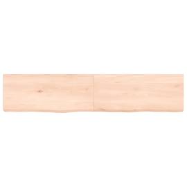 Poliță de perete, 140x30x6 cm, lemn masiv de stejar netratat, 2 image