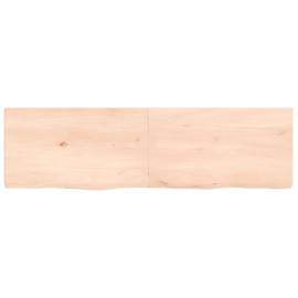 Poliță de perete, 140x40x4 cm, lemn masiv de stejar netratat, 2 image