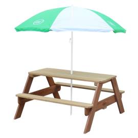 Axi masă de picnic pentru copii „nick” cu umbrelă, maro, 3 image
