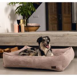 Designed by lotte coș pentru câini cu striații, roz, 80x70x22 cm