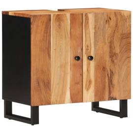 Set mobilier de baie, 3 piese, lemn masiv de acacia, 5 image