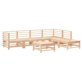 Set mobilier de grădină cu perne, 7 piese, lemn masiv, 3 image