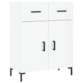 Servantă, alb extralucios, 69,5x34x90 cm, lemn compozit, 2 image